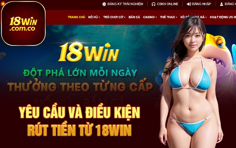 Yêu cầu và điều kiện rút tiền từ 18Win 